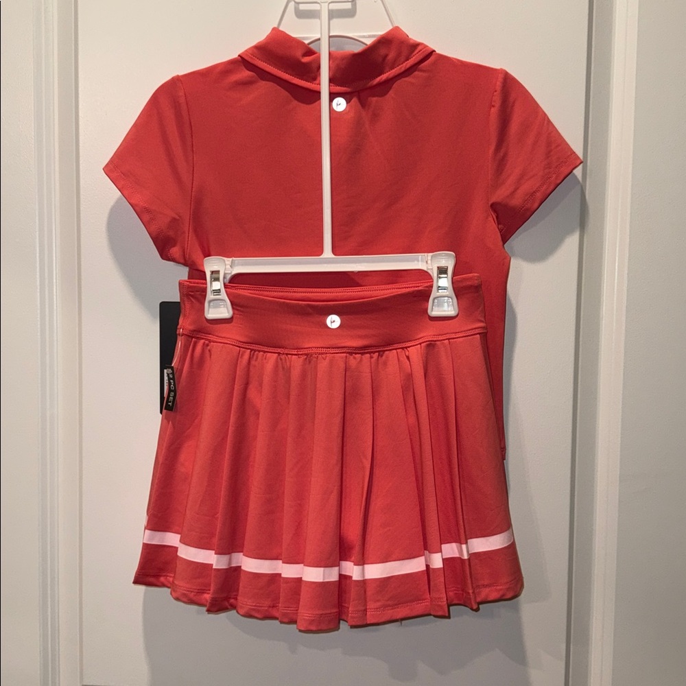 Girls' Coral Polo Top and Skort Set - Picture 2 of 6